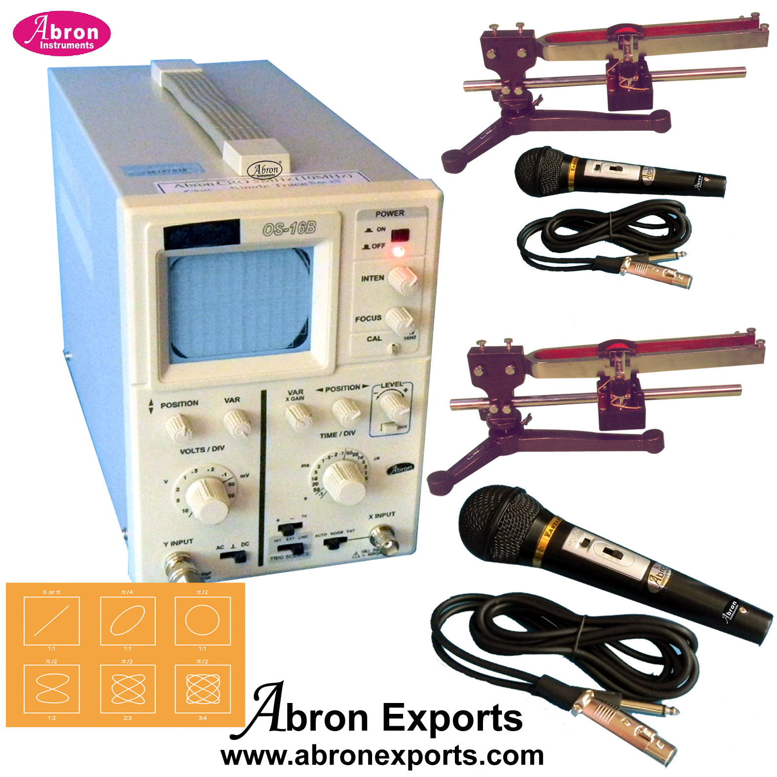 Lissajous Figure by Tuning Fork Set Speaker CRO Setup Abron AE-1298S